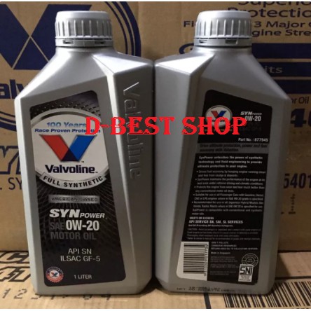 Oli mobil bensin Valvoline 0/20 Api SN / GF-5 - 1 liter