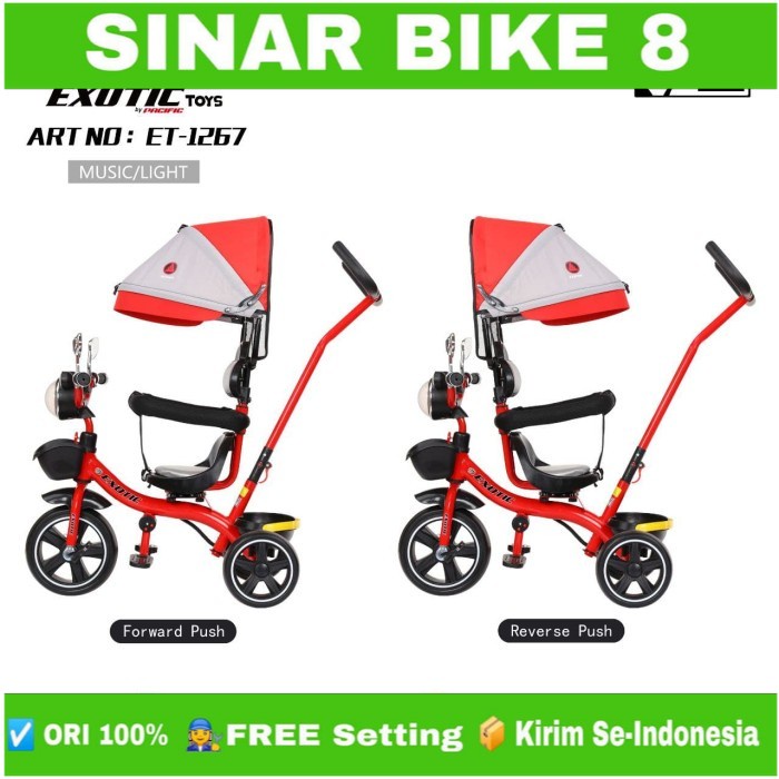 Sepeda Anak Roda Tiga EXOTIC ET 1267 Tricycle Anak