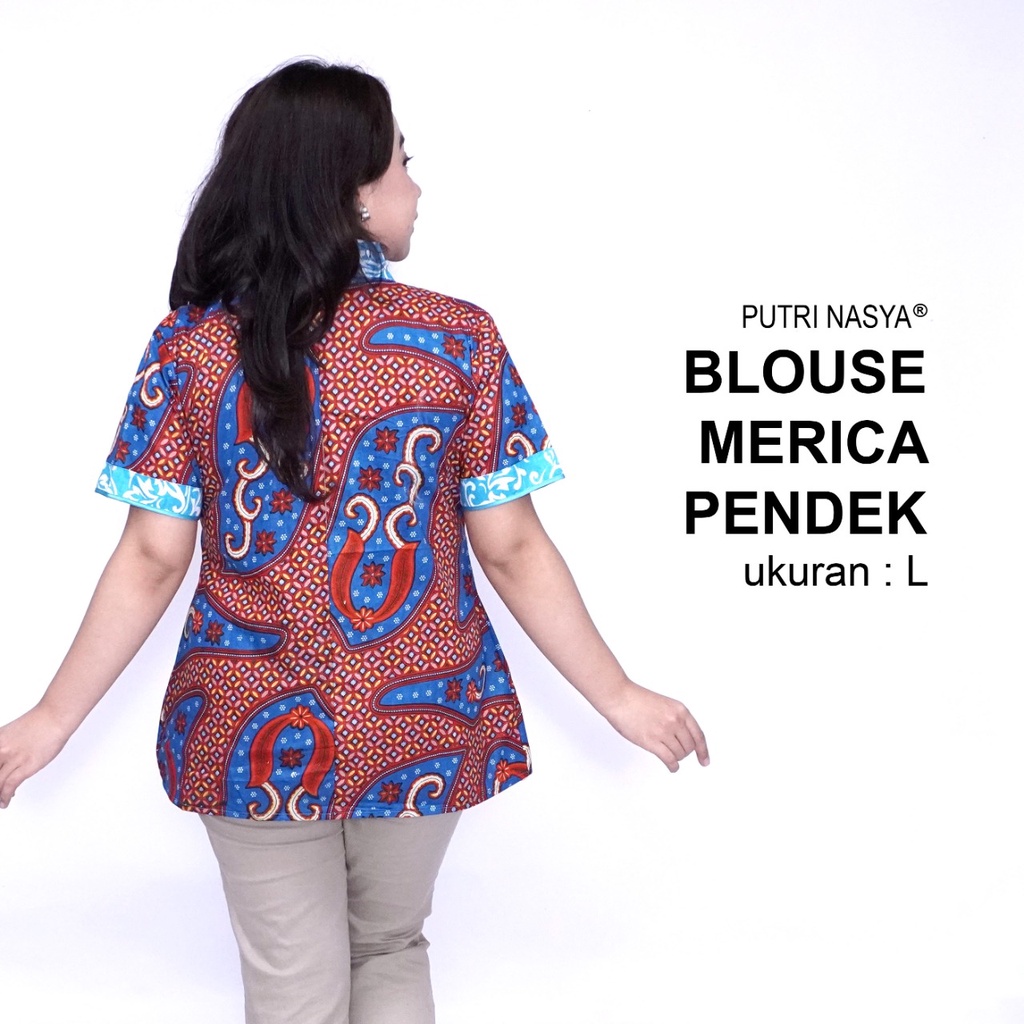 Blouse Big Size Formal Atasan Batik Jumbo Wanita S-M-L-XL-2L-3L-4L-5L-6L-7L Blus Jumbo Kantor Kerja Batik / Pakaian Kekinian Wanita Super Big LD 140 Keren / Blus Batik Seragam Bahan Katun Formal Model Terbaru / Baju Batik Bigsize Wanita Trendy