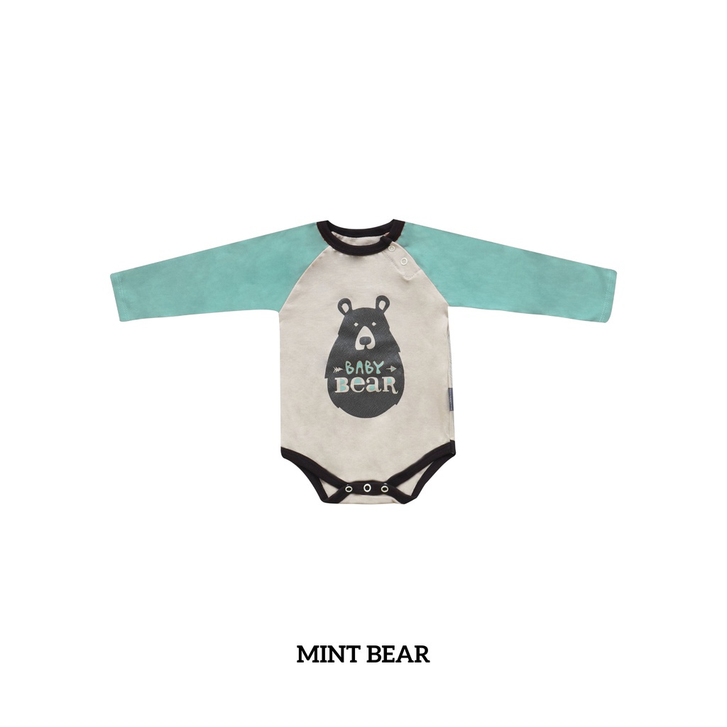 Little Palmerhaus - BEAR Raglan BODYSUIT Family Series (Jumper Bayi) 0-12 Bulan