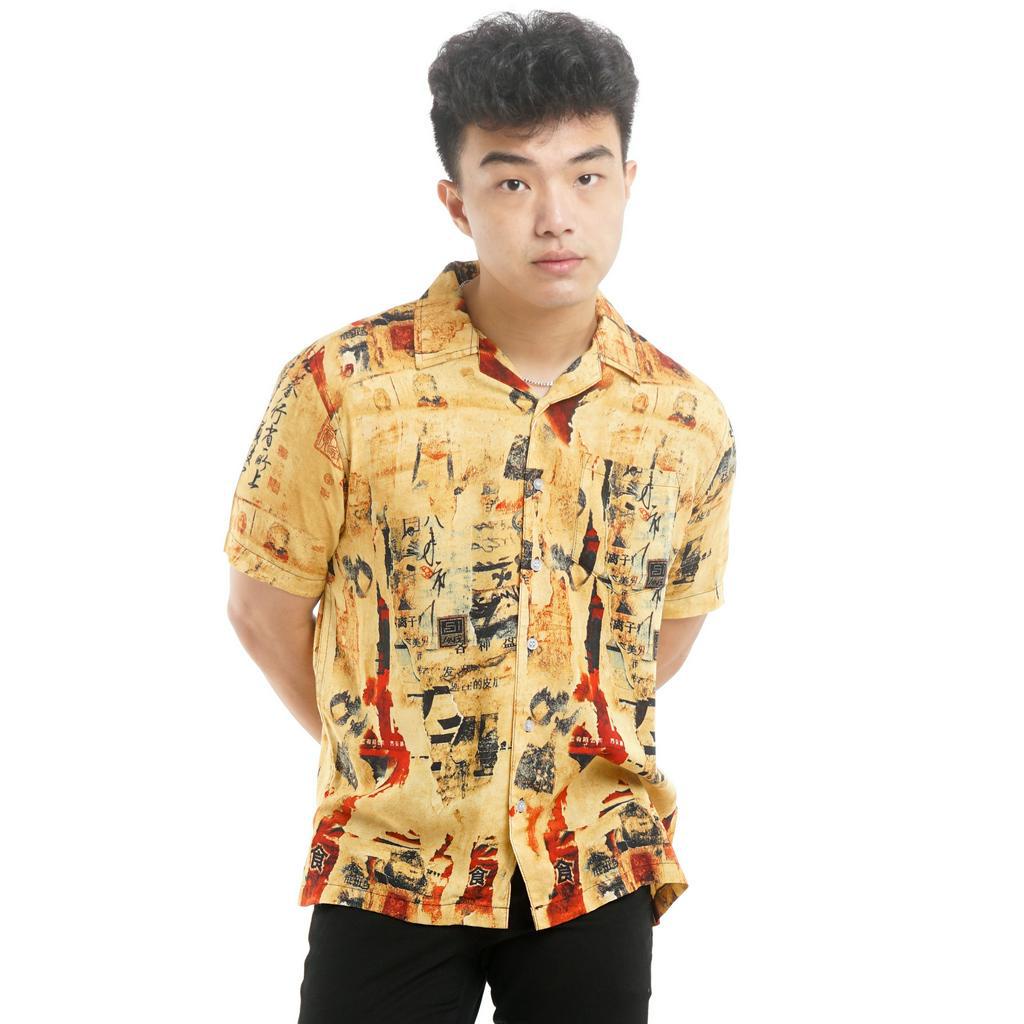 819 Kemeja Pria Lengan Pendek Kemeja Hawai Hawaiian Shirt Kemeja Motif Rayon Kemeja Pantai Pria Kemeja Santai Kemeja Vintage Ready Hingga Big Size 4R0018