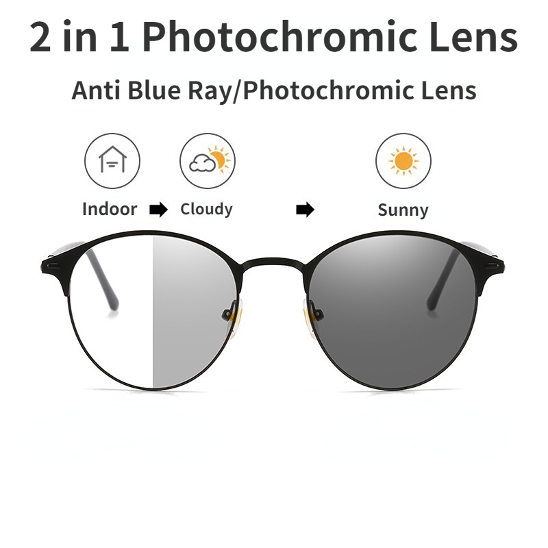 Kacamata Fashion Photochromic Anti Radiasi Untuk Wanita/Pria Kacamata Anti Blue Light