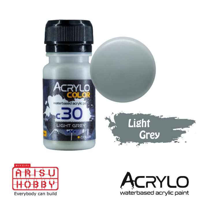 

ACRYLO COLOR LIGHT GREY C30 Water Based Acrylic Paint Color Cat Gundam