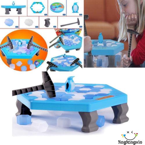 LLX-Penguin Trap Icebreaker Kids Puzzle Desktop Knock Ice Block Family Funny