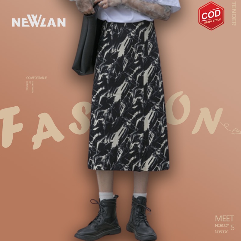 Newlan QZ026 Rok Kotak Kotak Panjang Korean Style - Rok Tartan /Rok Span Motif/ Rok Kotak Flanel