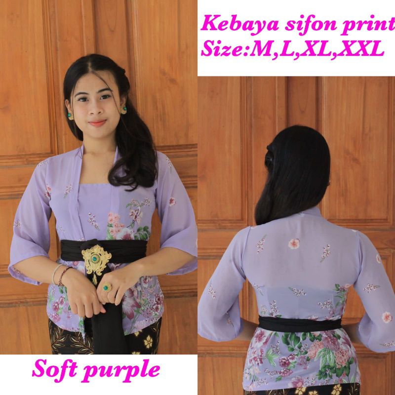kebaya sifon motif bunga