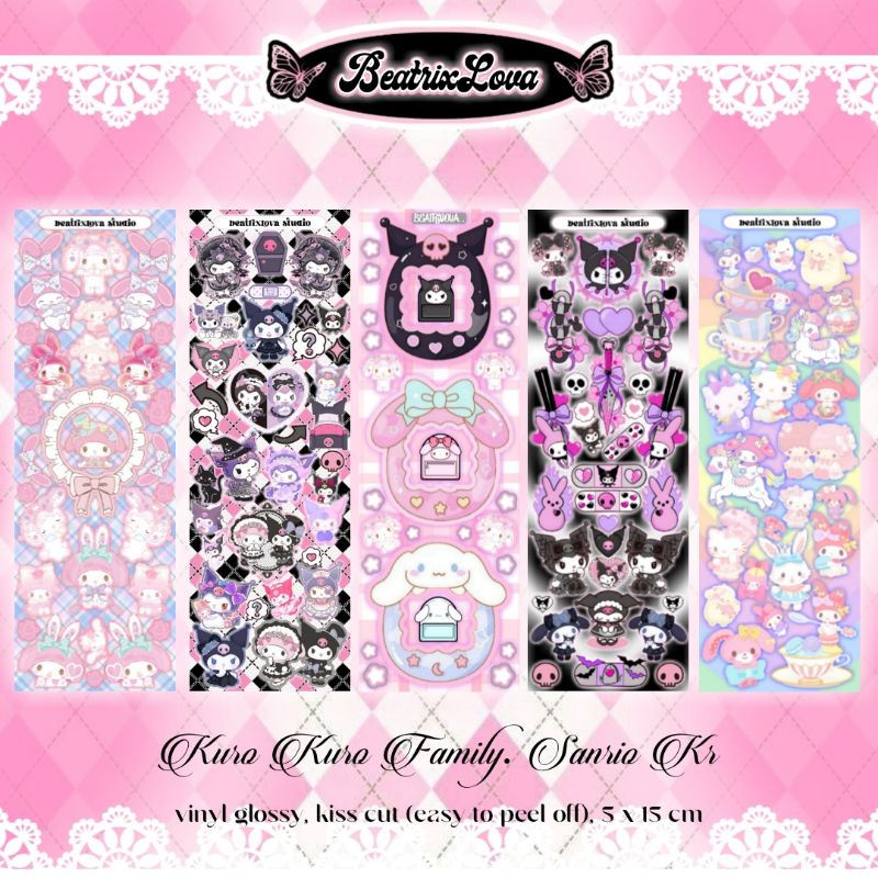 

[beatrixlova] SALE | Sticker Special Kuro Kuro Family | Sticker Deco Polco Kpop Toploader | Stiker Jurnal Journal | Kuromi Mellody Sanrio Stiker Gaya Korea Untuk Dekorasi