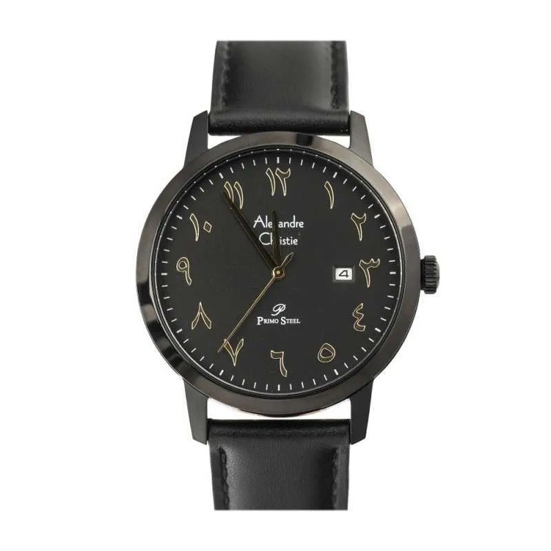 JAM TANGAN PRIA ALEXANDRE CHRISTIE AC1024 MDLIPBAIV LEATHER ARABIC NUMBERS
