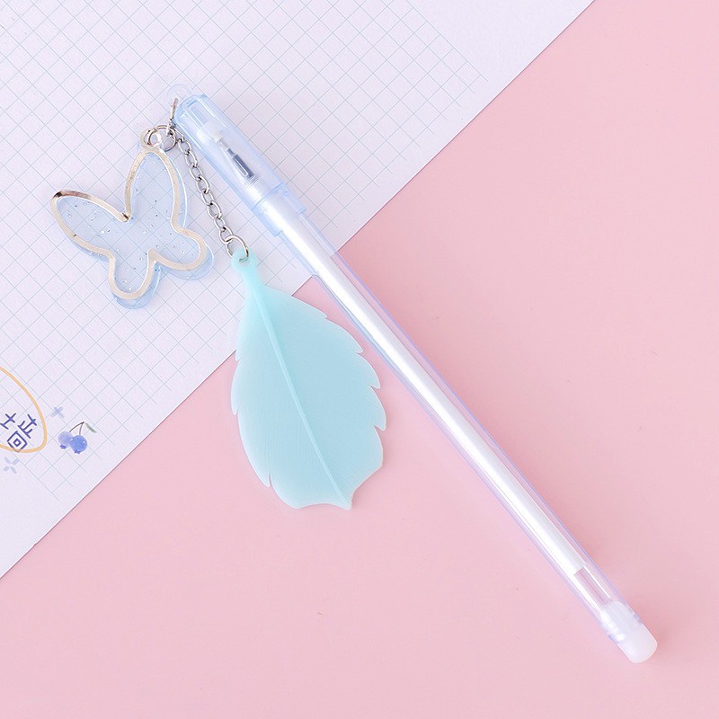 MURMURE.ID | PART 1 PULPEN GEL GANTUNGAN LUCU KARAKTER DENGAN SEQUIN GLITTER BOLPOIN LUCU UNIK PN087-KPDAUN-HIJAU