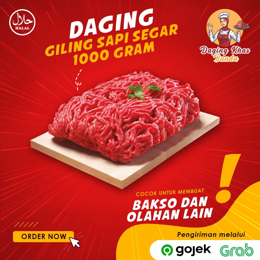 

(PREMIUM) Daging Giling Sapi Lokal Segar FRESH Minced beef 1KG 1 KG 1000 gram