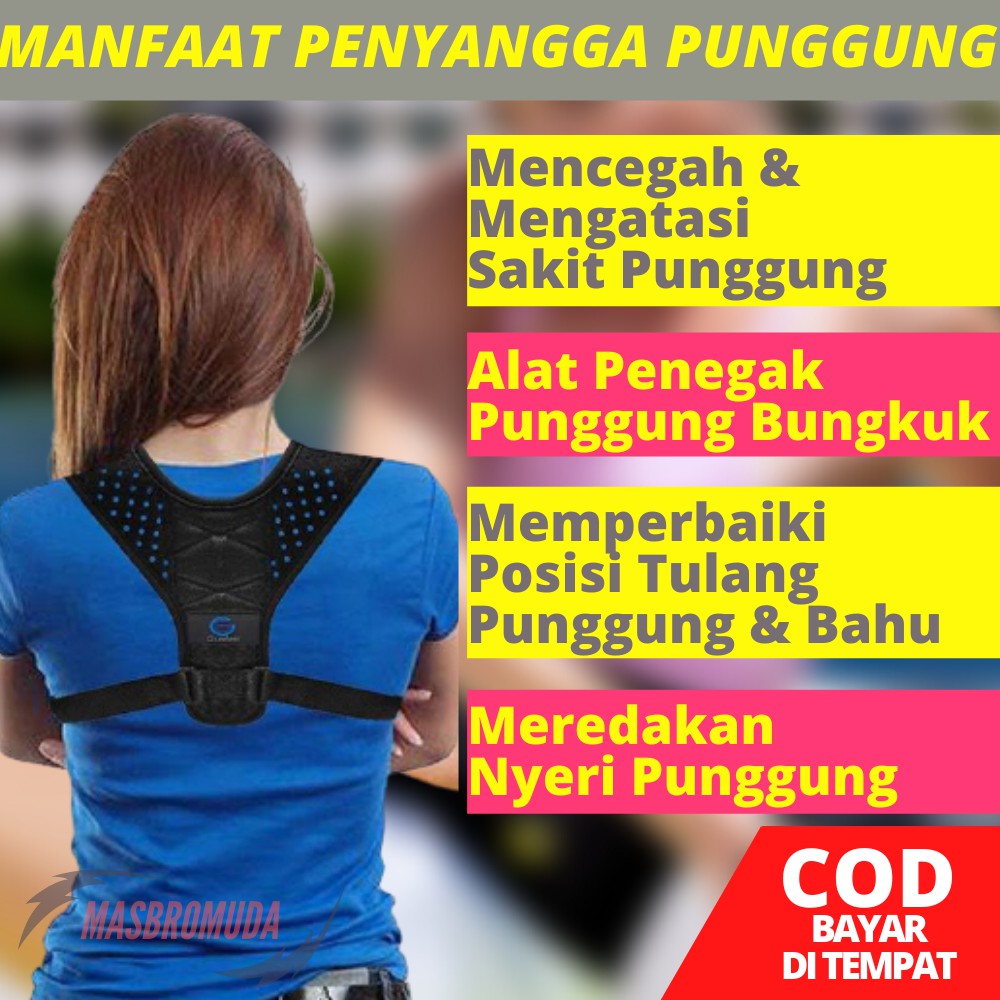 Alat Pelurus Penyangga Penegak Punggung Bungkuk Power Magnetik Back Support Alat Penegak Badan