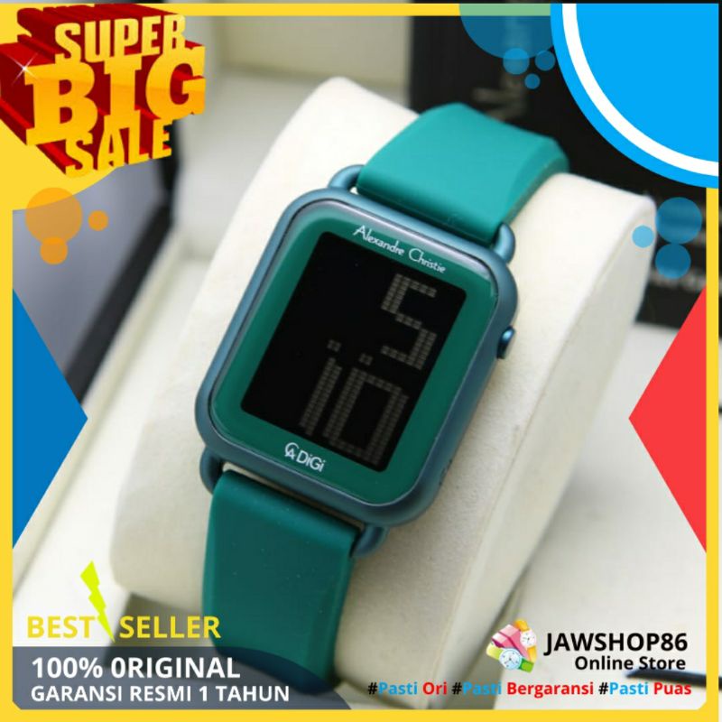 JAM TANGAN ALEXANDRE CHRISTIE WANITA ORIGINAL AC 9332 MURAH TERBARU ORI DIGITAL RUBBER CEWEK