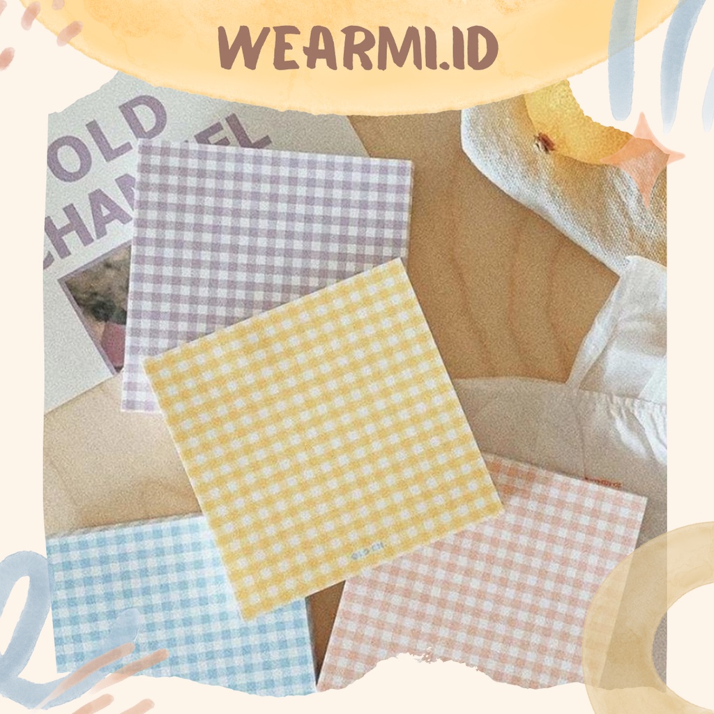 

50 Lembar Note Paper Sticky Notes memo Notepad Grid Old Channer Scrapbook Bujo Jurnal DIY Wearmi
