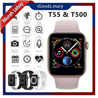 [Murah Lebay] Jam Tangan T500 T55 Smartwatch Full Screen Watch Pemutar Musik Monitor Detak Jantung Tekanan Darah