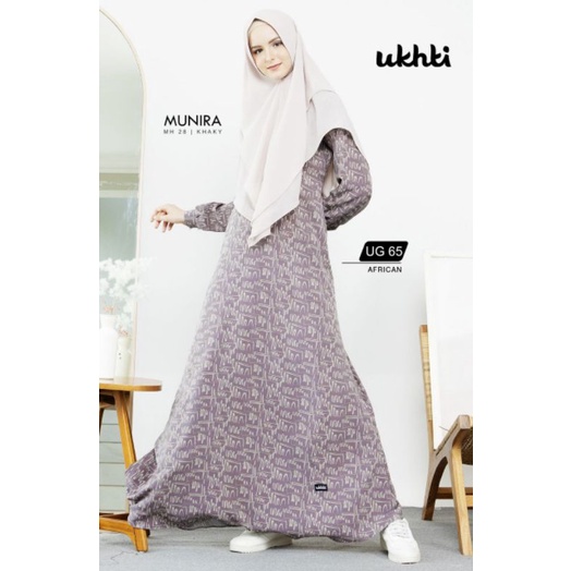 Gamis Ukhti UG65 Gamis Syari Simple Elegant Gamis Bahan Premium Rose Creep Gamis Busui Friendly Gami