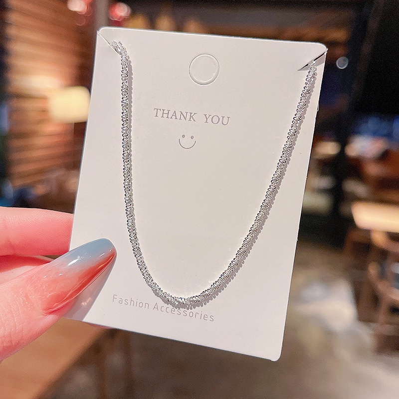 Kalung Rantai Tali Bahan Titanium Steel Warna Emas Untuk Pria Dan Wanita