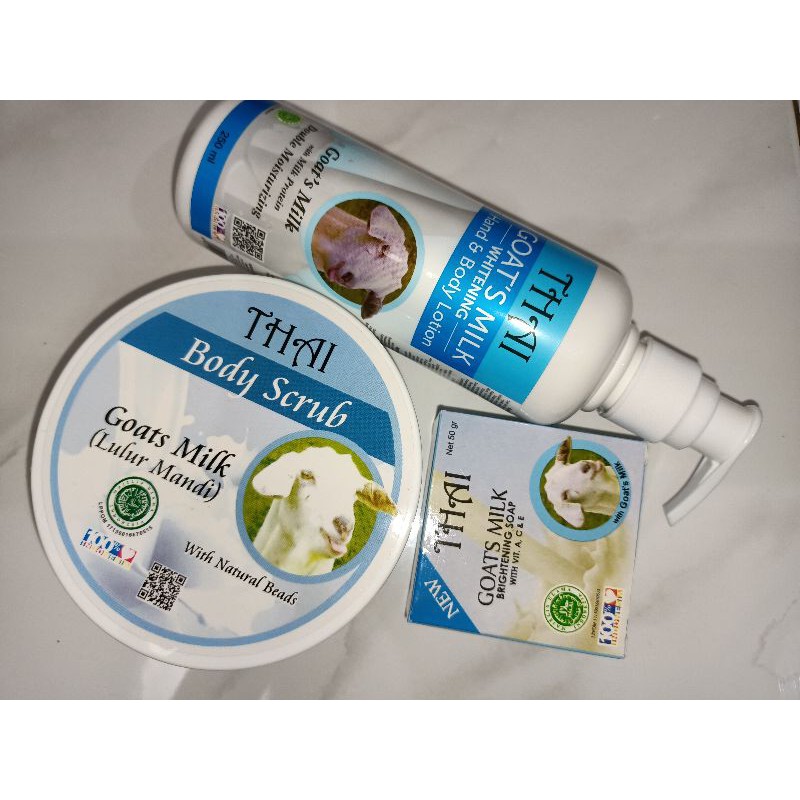 PAKET SCRUB + SABUN + LOTION THAI GOAT MILK