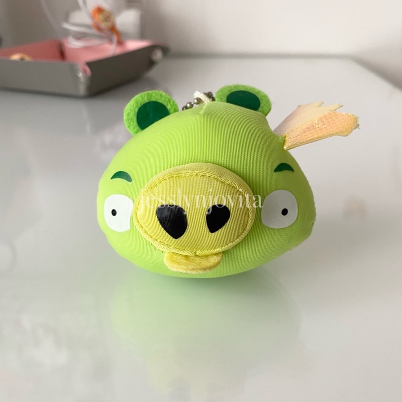 [READY STOCK] Gantungan Kunci Boneka / Doll Angry Bird Babi Hijau Leonard Preloved