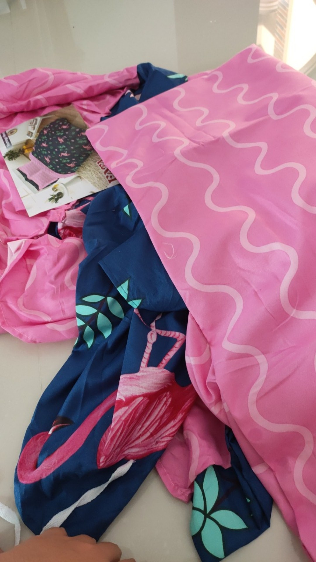 Fata - Sprei Sorong / Sprei Duo Flamingo Navy Ukuran 120x200