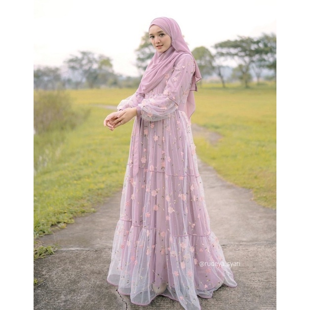 raya Series la-fleur rudeya syari (sudah ready) preloved bru pakai 1x