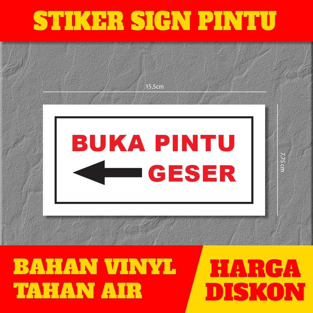 

Stiker Sign Penunjuk arah buka Geser pintu kanan kiri