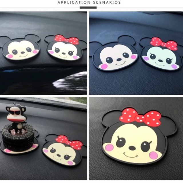 anti selip mobil mickey minnie tsum mickey minnie alas mobil Anti Non Slip Alas Tatakan Dashboard Dash Mat Mobil Mickey Minnie Kepala