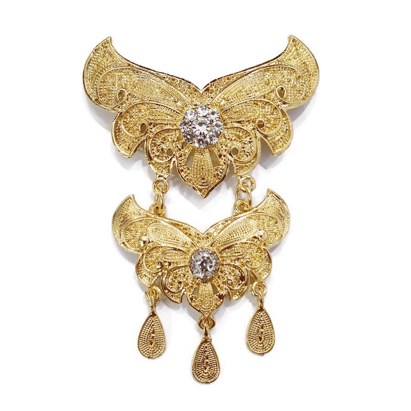 Bros Kebaya Etnik Kutubaru Susun 2/Bros Pesta Hijab Tingkat Tumpuk Yogja-A - Gold