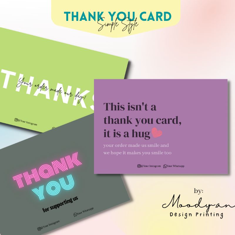 Thank You Card Custom / Kartu Ucapan Terima Kasih / Kartu Nama / Online Shop