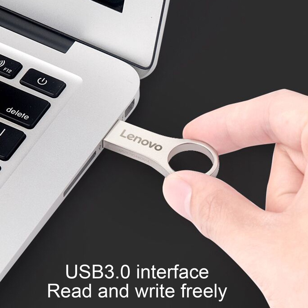 (Huluboy) Lenovo U Disk Mini Anti Air Bahan Metal Kapasitas 512GB / 1TB / 2TB Untuk Komputer