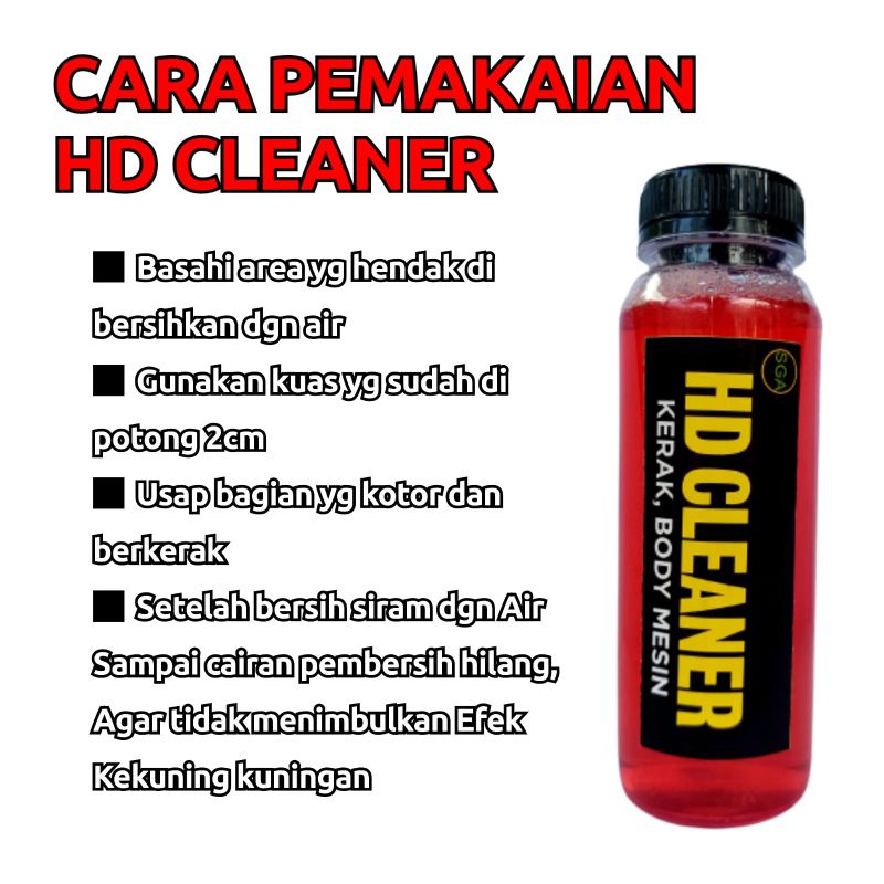 HD CLEANER, Degreaser Obat Pembersih Mesin Mobil Motor Kerak Mesin 250ml