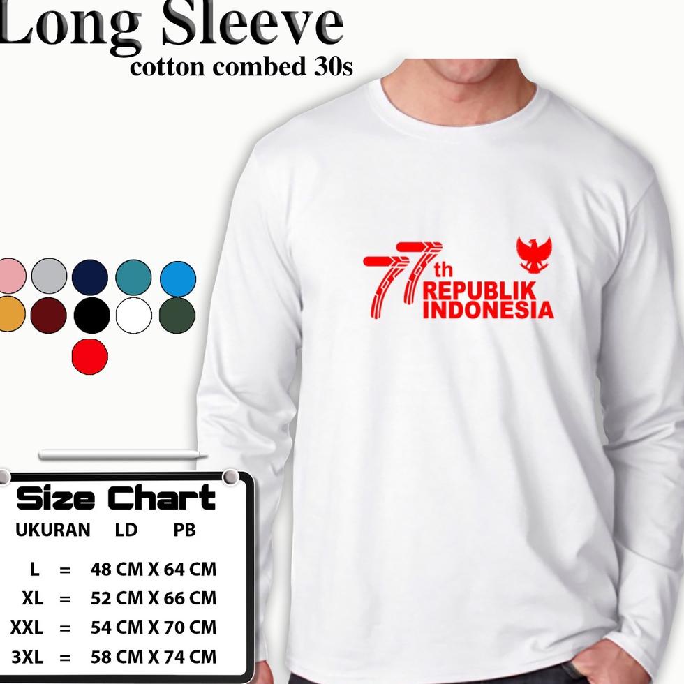 KAOS PRIA LENGAN PANJANG HUT RI 77 ATASAN LENGAN PANJANG HUT RI 77 MERDEKA HUT RI ‑ Skw31au22ѕ