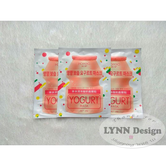 ROREC YOGURT SHEET MASK Murah Original Masker Rasa Yogurt_Lynn Design