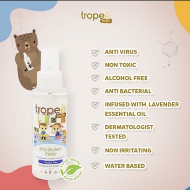 Tropee Bebe Desinfectan Spray 100ml - Desinfektan Sprei 100ml