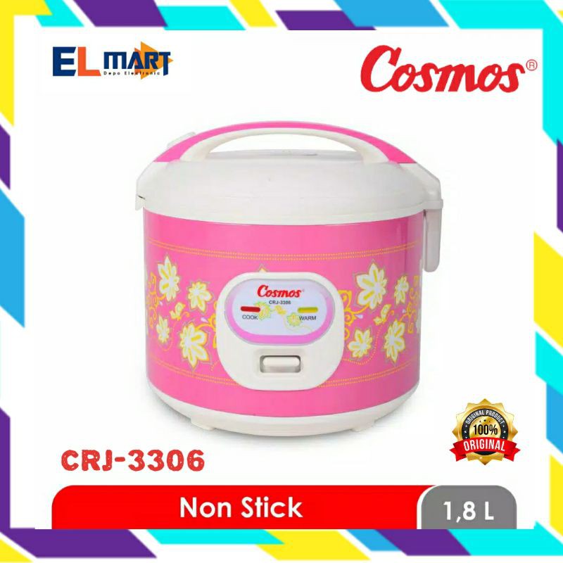 Cosmos magic com rice cooker 1,8L CRJ 3306  CRJ3306 Penanak Nasi 1.8Liter Memasak Menghangatkan Nasi