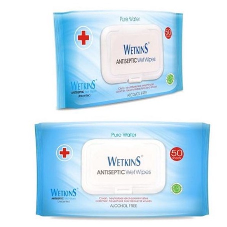 TISU BASAH WETKINS ANTISEPTIC 50'S FLIPTOP | TISSUE BASAH | WET WIPES