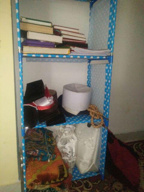 Rak serbaguna kain 5 tingkat 4 susun rak buku portable Rak serbaguna kain 5 tingkat 4 susun rak buku portable