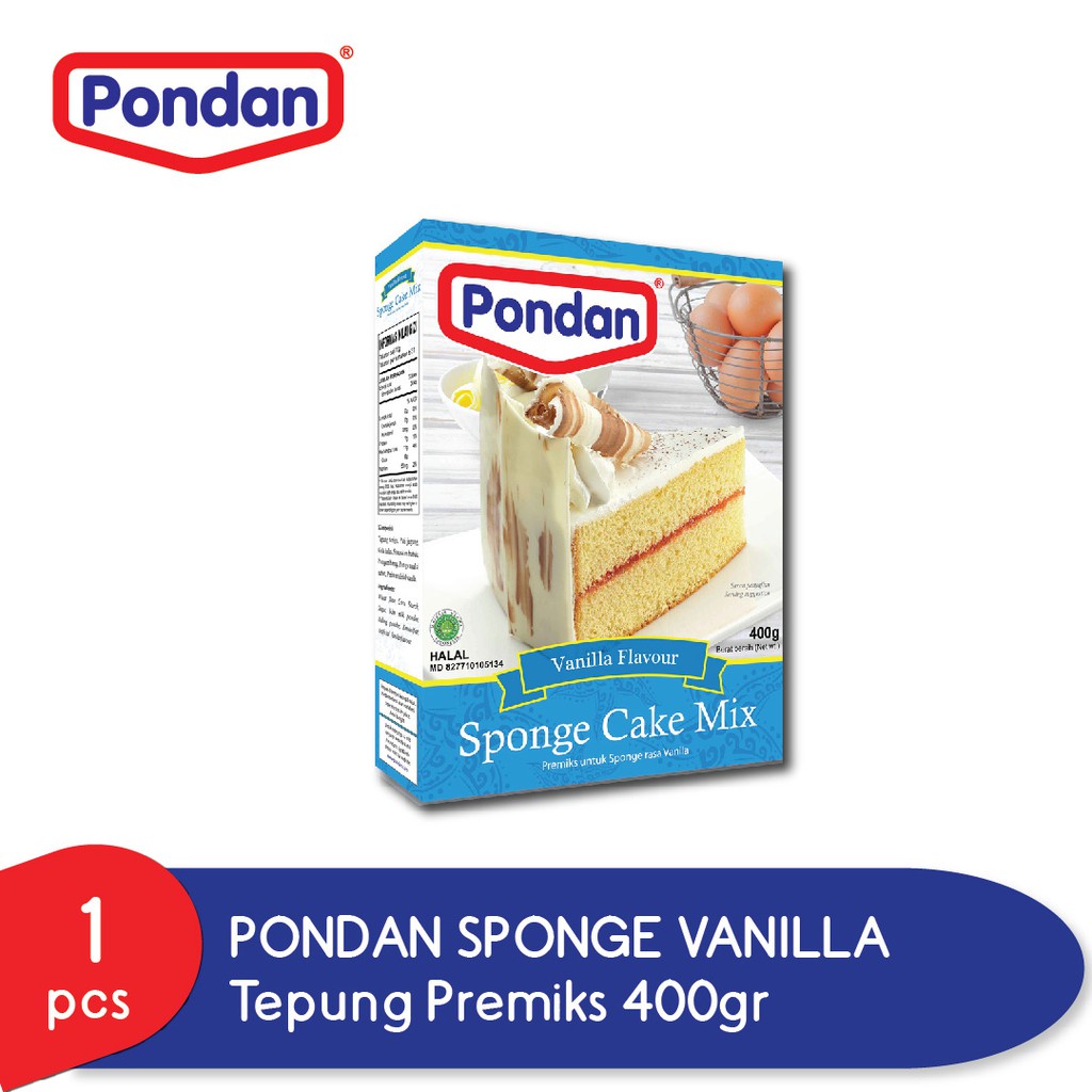 

Pondan Sponge Cake Mix Rasa Vanila 400 gr