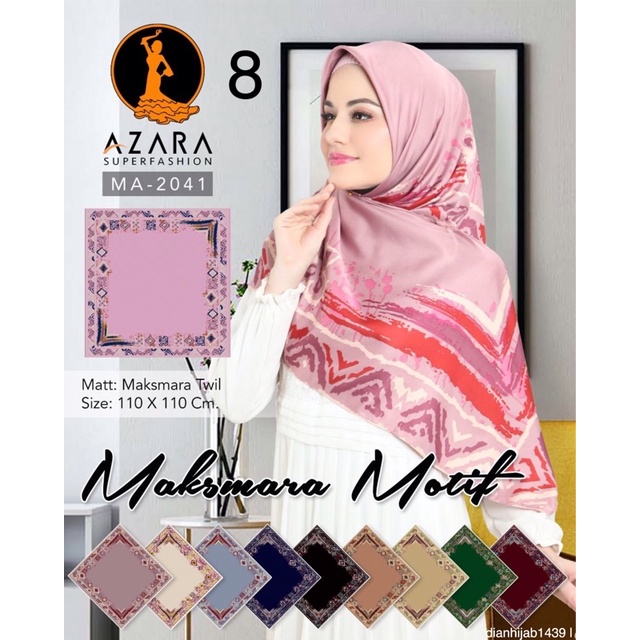 Azara Maksmara Motif Laser cut Jilbab Azzara Jilbab Segi Empat Motif Square Termurah Terlaris-Maksmara 8(min.10)