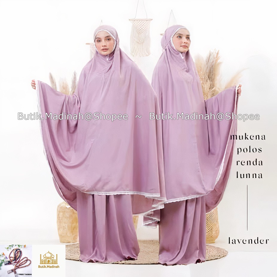 BUTIK.MADINAH MUKENA DEWASA SHEILA AMPLOP TRAVELING BALI POLOS RENDA