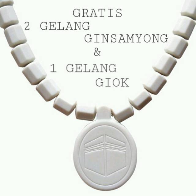 KALUNG KESEHATAN GINSAMYONG KLASIK REALIEF KABAH WARNA PUTIH