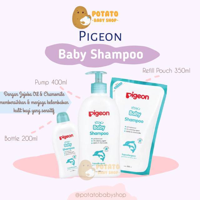 Pigeon Baby Shampoo Chamomile botol dan refill / sampo shampo bayi