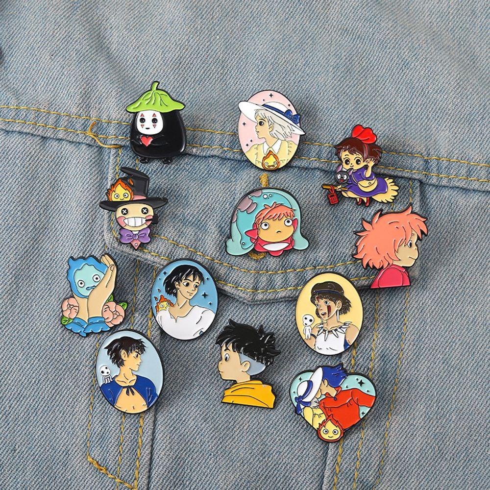 [Elegan] Lapel Pin Hadiah Ponyo Cosplay Jaket Pin Kartun Decor Lencana Anime Film Karakter Badge Pin Anime Badge