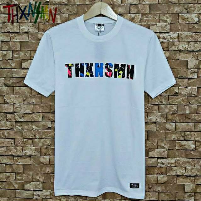 Kaos distro thxnsmn putih / t shirt