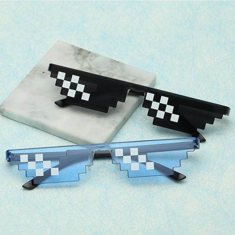 Kacamata Model Pixel Minecraft Mosaics Thug Life - Black