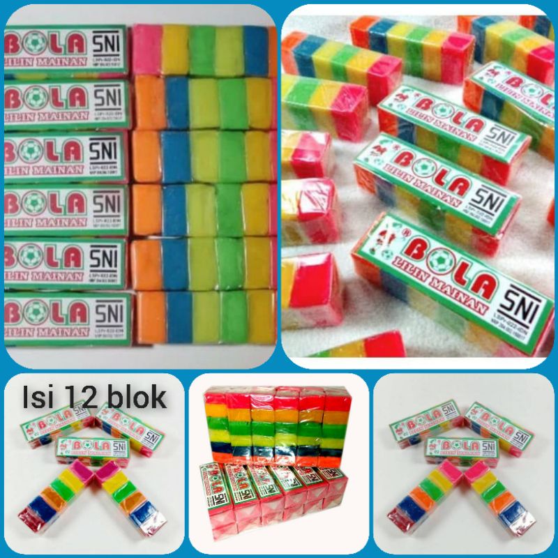 Plastisin/lilin mainan anak warna warni merk BOLA kecil