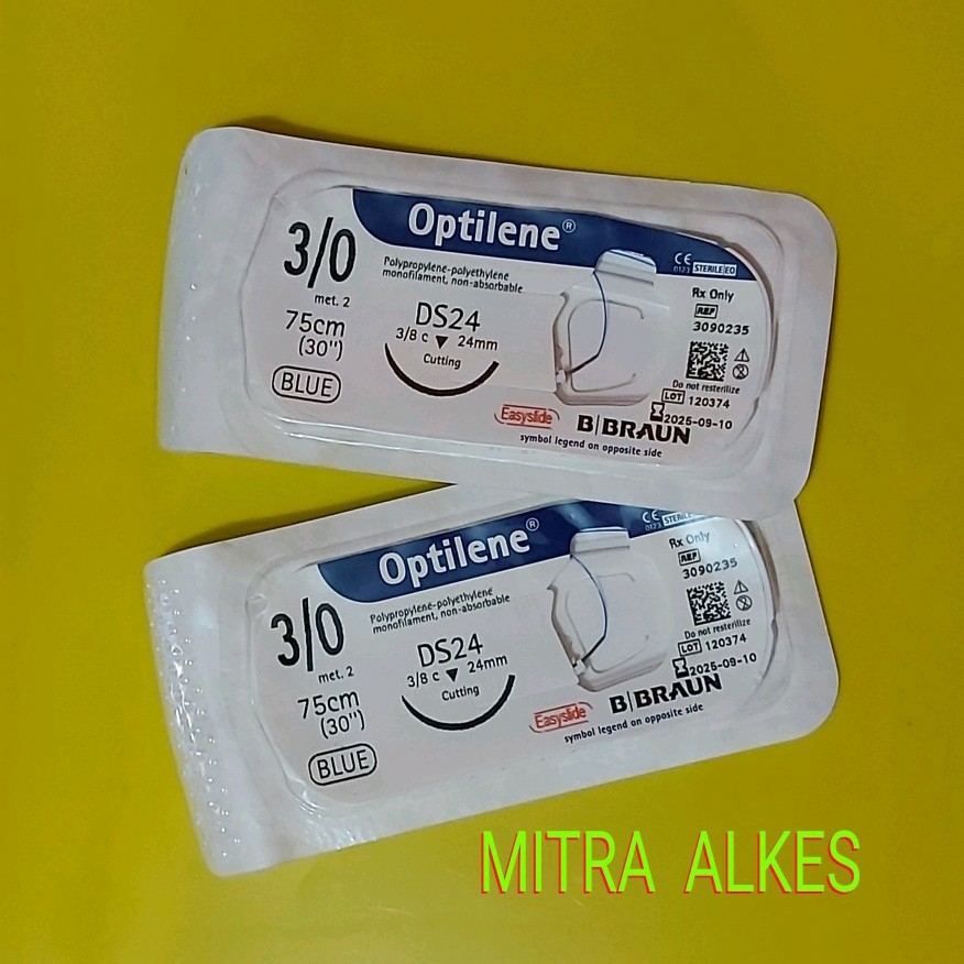 Benang Optilene 3/0 DS24 75cm B BRAUN. Optilen 3.0 Ds 24 BBRAUN