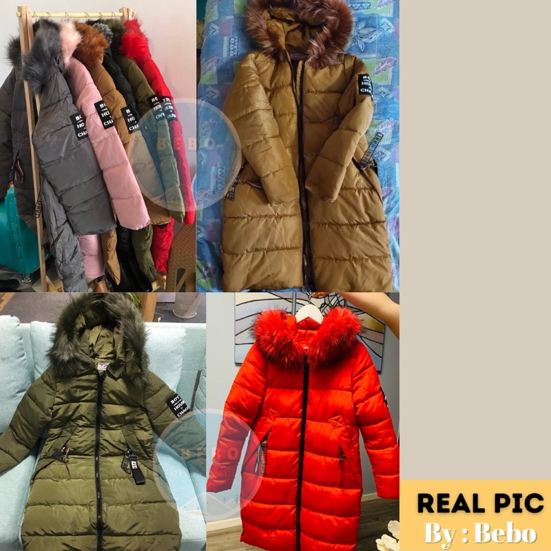 Winter Puffer Coat Women with Hoodie Jaket Winter Panjang Wanita