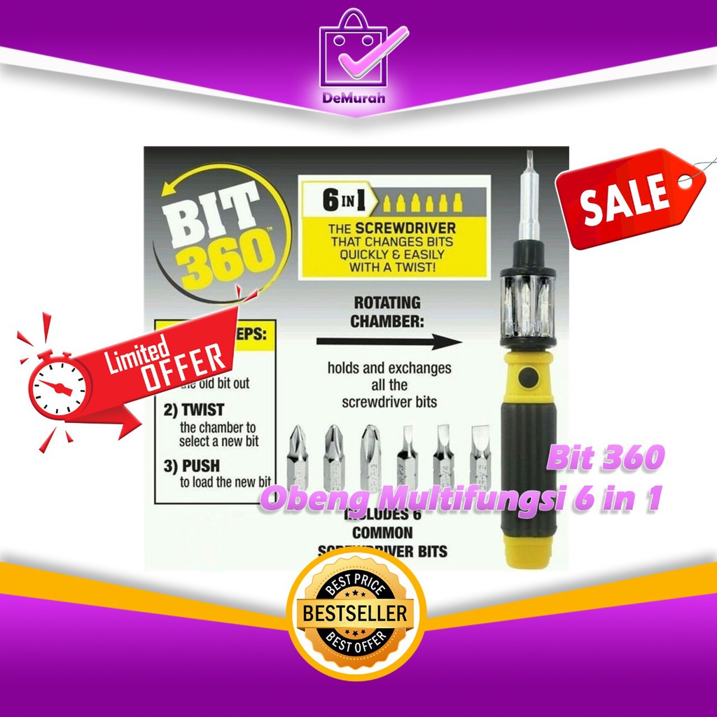 Bit 360 Obeng Multifungsi 6 in 1 Screwdriver