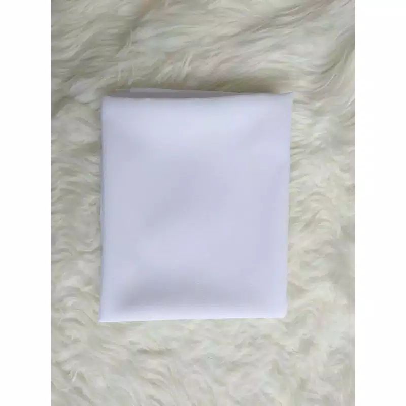Pashmina Diamond premium crepe Polos Termurah Pajang 180x75cm SABYAN Ori WINSHIJAB1-Pas putih bersih