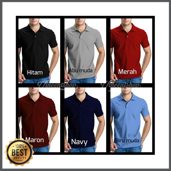 Dijual Kaos kerah polo shirt Pria / kerah polos grosir pria cowok Bahan Tebal